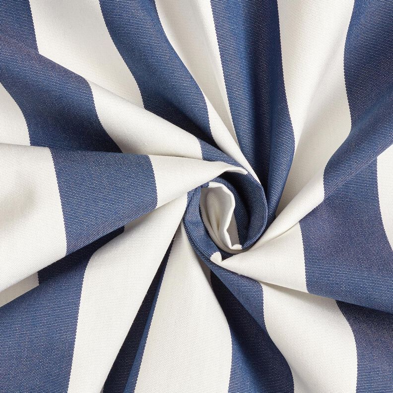 Tissu d’extérieur Canvas Blockstreifen – indigo/ivoire,  image number 3