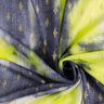 Dentelle tricotée Batik et losanges dorés – bleu marine/jaune fluo,  thumbnail number 3