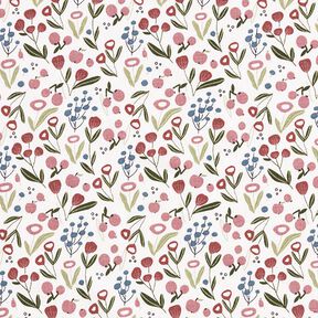 Jersey coton Prairie de fleurs avec pommes – écru, 