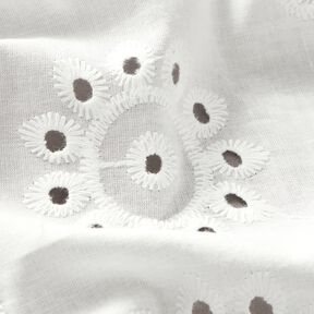 Tissu de coton à broderie florale – blanc, 