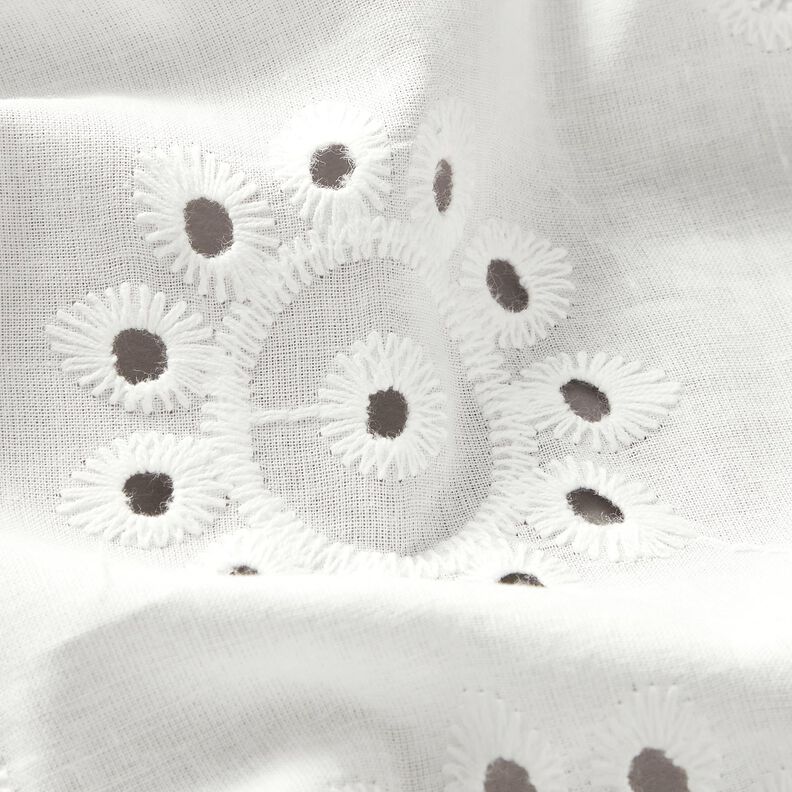 Tissu de coton à broderie florale – blanc,  image number 2