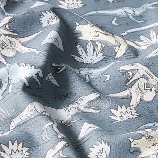 Cretonne Dinosaures – gris bleu, 