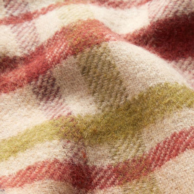 Tissu pour manteau à carreaux double face – beige/marron, image number 3