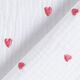 Tissu double gaze de coton Cœurs brodés – blanc/vieux rose,  thumbnail number 4