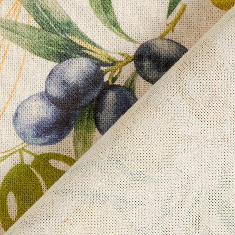 Tissu de décoration Semi-panama rameaux d'olivier recyclé – beige clair,  image number 4