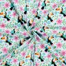 Jersey coton Toucans dans la jungle fleurie – bleu bébé/orange,  thumbnail number 3