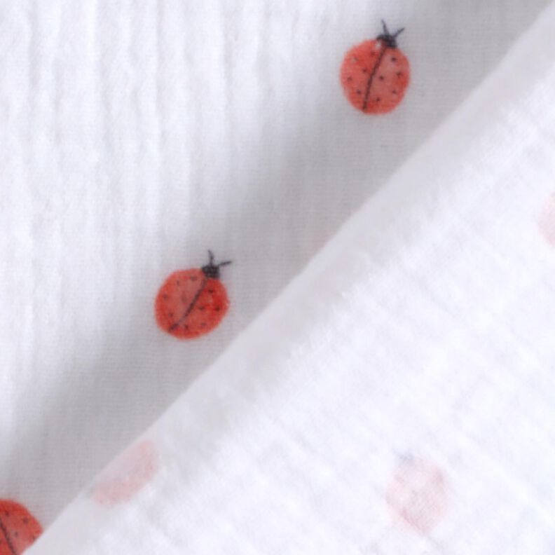 Tissu double gaze de coton Coccinelles Impression numérique | Poppy Fabrics – blanc,  image number 4