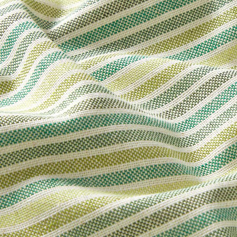 Tissu de décoration Semi-panama Rayures multicolores recyclé – vert clair,  image number 2
