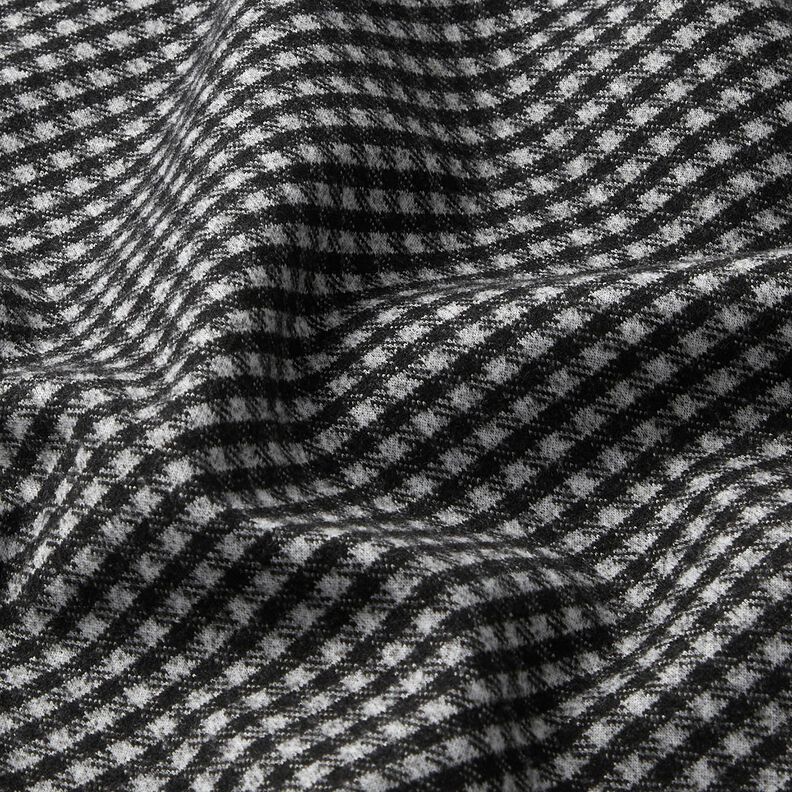 Maille pour manteau stretch à petits carreaux – gris clair/noir, image number 2