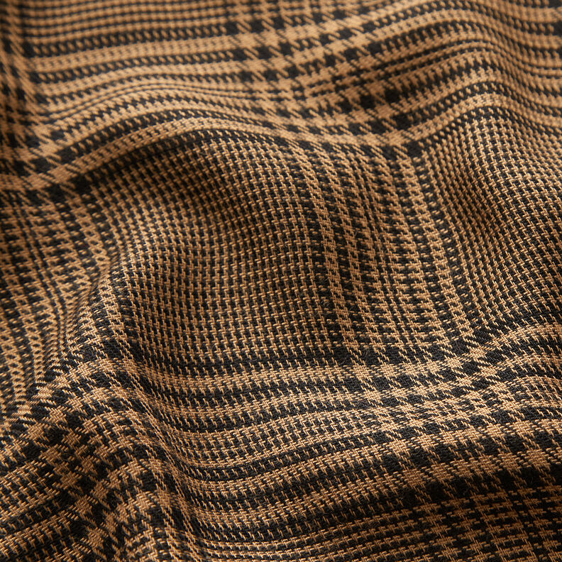 Tissu viscose Prince-de-galles – caramel/noir,  image number 2