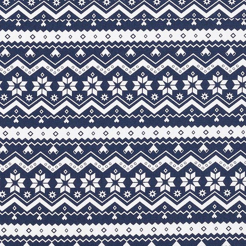Tissu en coton Popeline Motif norvégien – bleu nuit,  image number 1