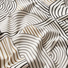 Tissu de décoration Semi-panama Arcs abstraits – noir, 