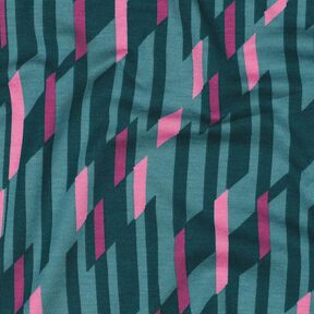 Jersey romanite Losanges abstraits – pétrole/rose, 