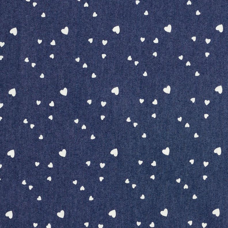 Chambray Petits cœurs – bleu marine/écru,  image number 1