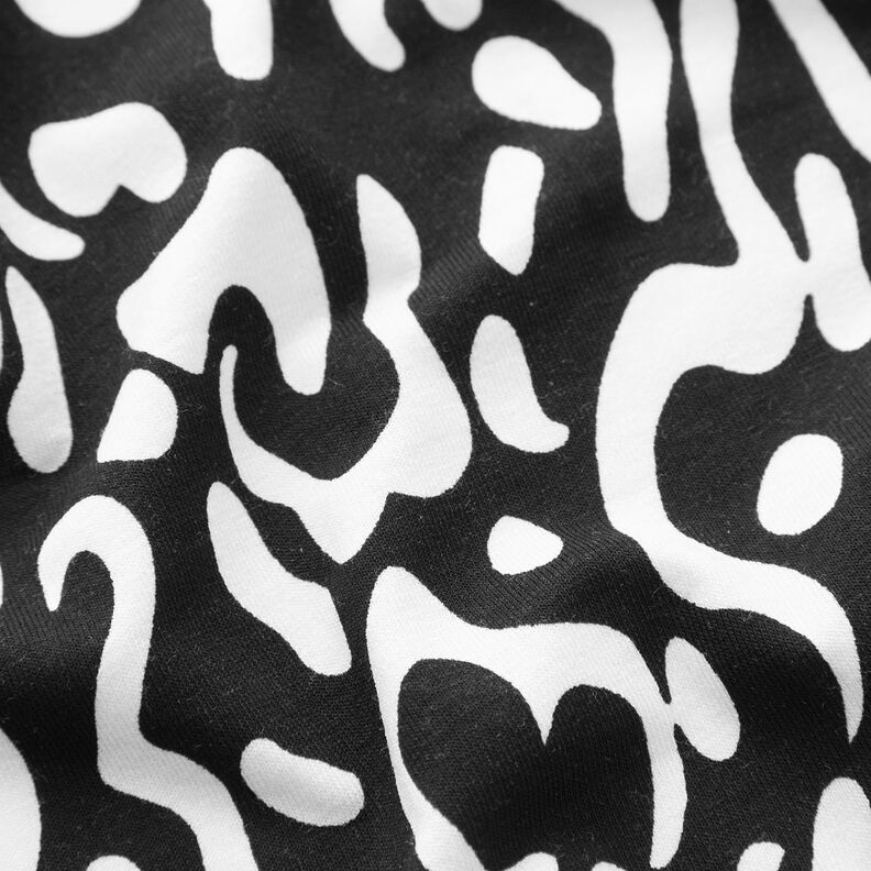 Jersey viscose Motif léopard abstrait – noir/blanc,  image number 2