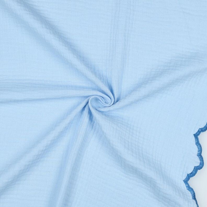 Tissu double gaze de coton Bord incurvé sur les deux côtés  | Poppy Fabrics – bleu clair/bleu roi,  image number 3