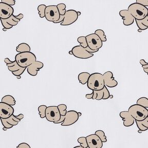 GOTS Jersey coton Koala | Poppy Fabrics – blanc/amande, 