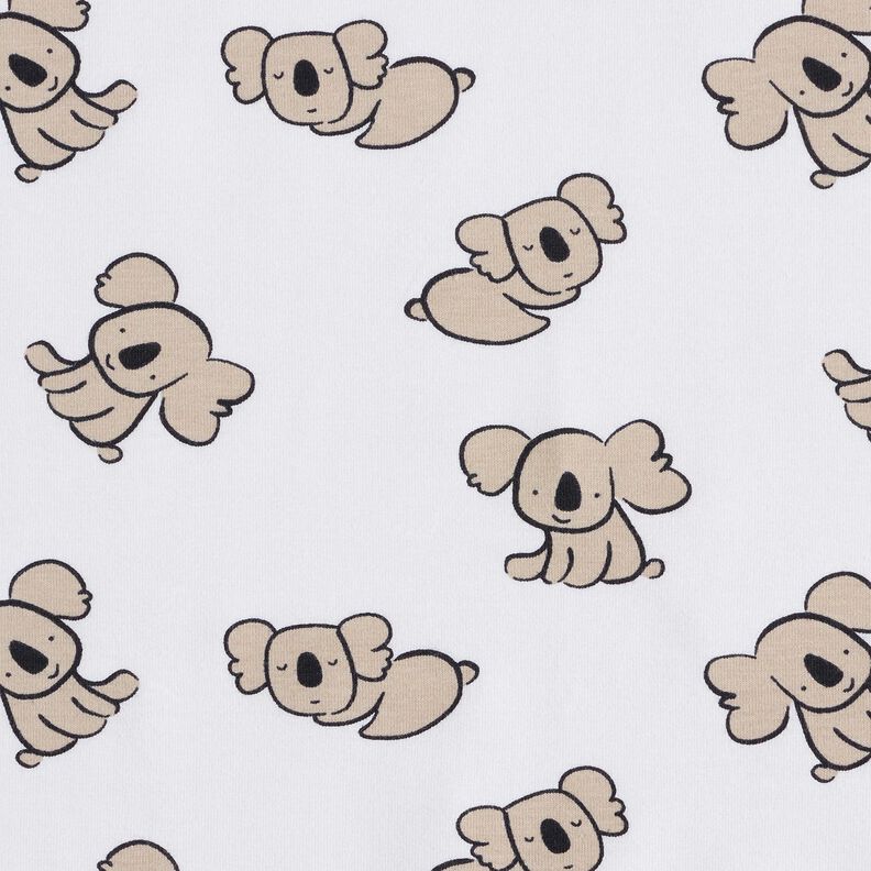 GOTS Jersey coton Koala | Poppy Fabrics – blanc/amande,  image number 1