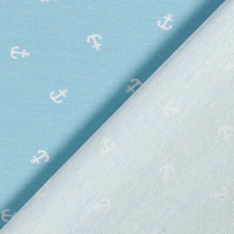 Jersey coton Petite ancre Impression numérique – bleu clair, image number 4