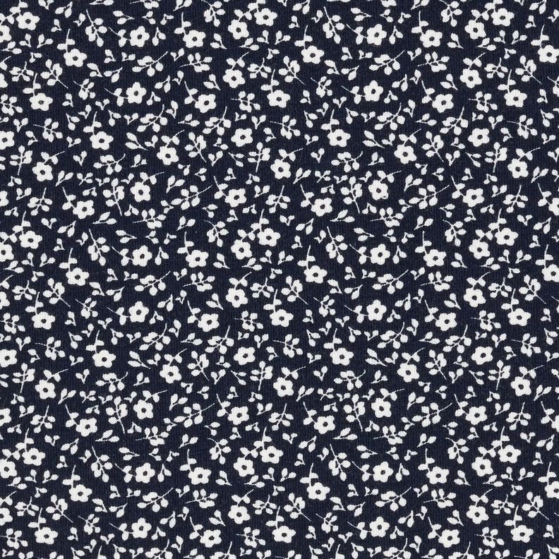 Jersey de coton Mille-fleurs – bleu marine/blanc,  image number 1