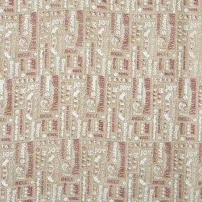 Tissu de décoration Aspect jute Collage de Noël – dune/blanc, 