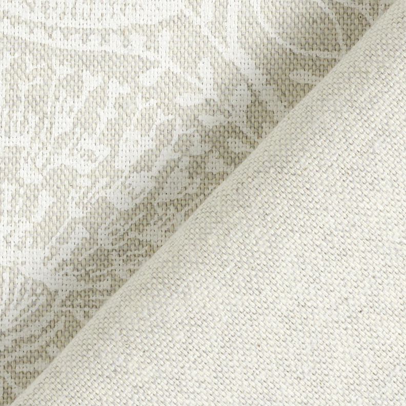 Tissu de décoration Semi-panama Paisley fleuri – nature/blanc,  image number 4