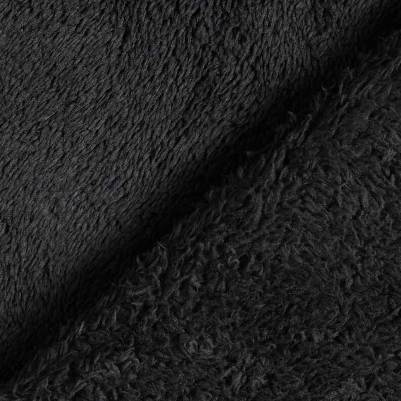Fourrure synthétique Tissu peluche uni – noir, image number 3