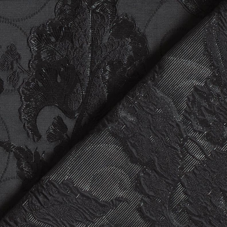 Jacquard d’habillement Brocart Fleurs – noir,  image number 4