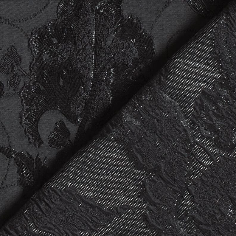 Jacquard d’habillement Brocart Fleurs – noir, image number 4