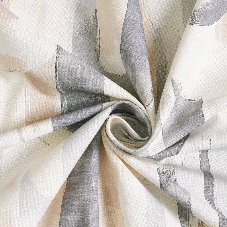 Tissu de d&eacute;coration Semi-panama arcs artistiques &ndash; beige clair/gris,  image number 3