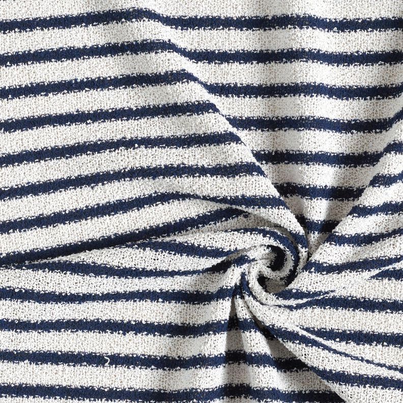Tricot bouclé à rayures et paillettes – blanc/bleu marine,  image number 4