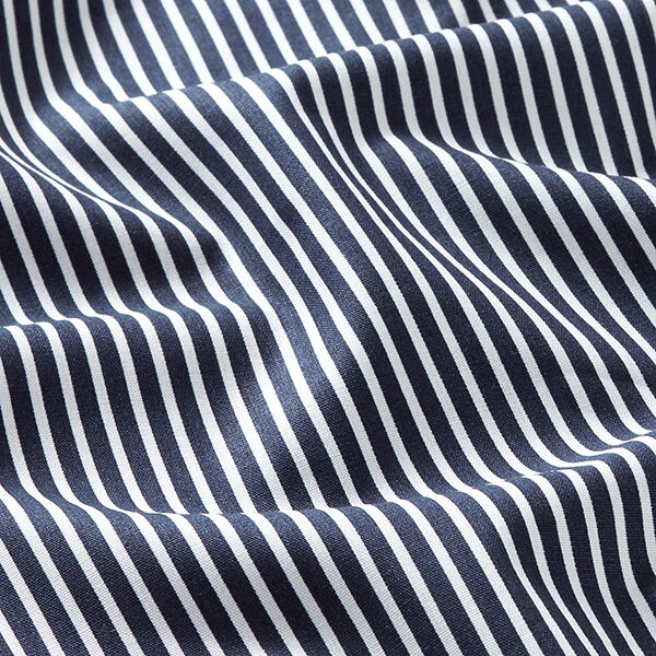 Popeline coton Rayures – bleu marine/blanc,  image number 2