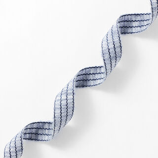 Ruban tissé Rayures Chiné [27 mm] – gris bleu/noir, 