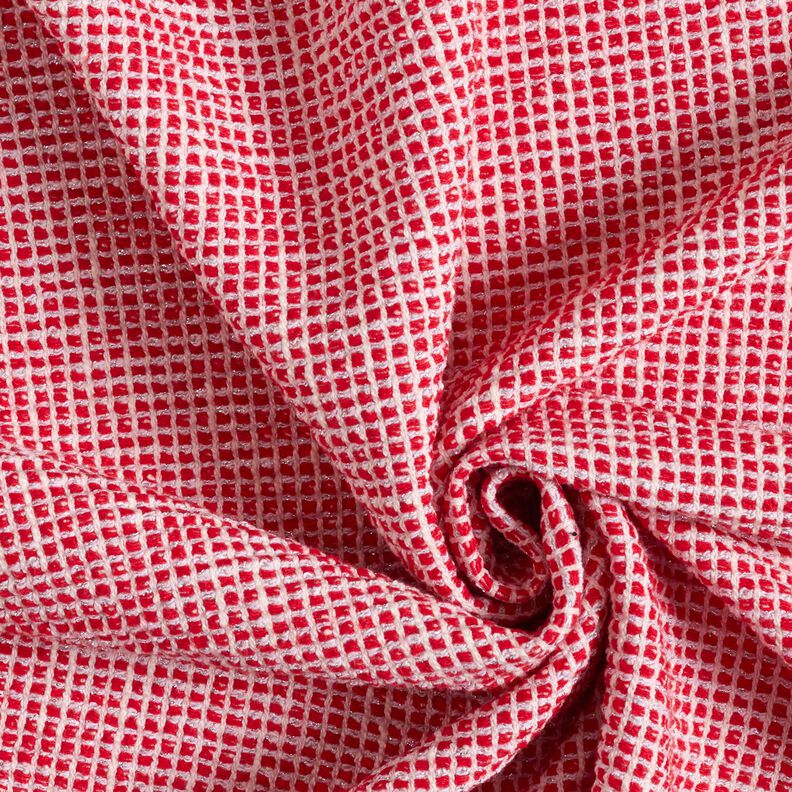 Coton mélangé bouclé structuré – rouge/blanc,  image number 3