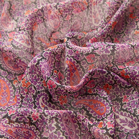 Crêpe mousseline Paisley – lilas rouge, 