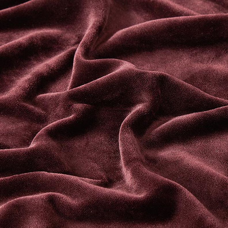 Velours stretch Tissu Nicki – aubergine,  image number 2