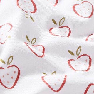 Jersey coton Fraises stylisées – blanc/rose, 