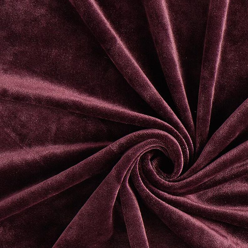 Velours stretch Tissu Nicki – aubergine,  image number 1