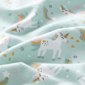 Jersey coton Licorne et arc en ciel – bleu glacier, 