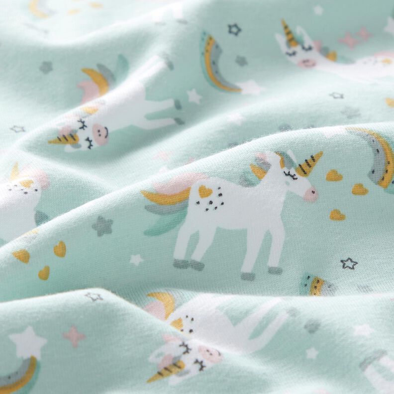 Jersey coton Licorne et arc en ciel – bleu glacier, image number 2