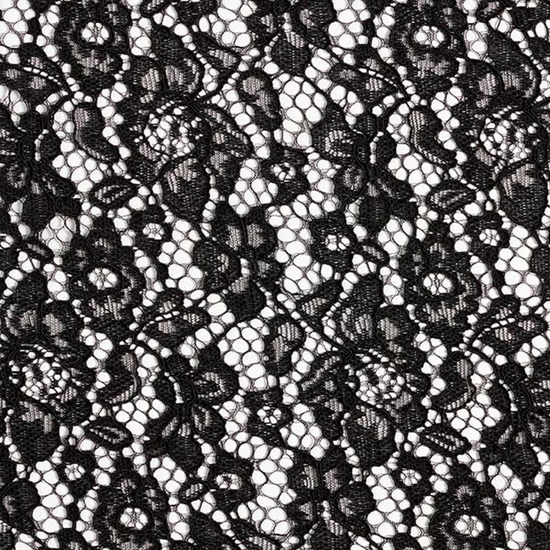 Dentelle bordée de fleurs – noir,  image number 1