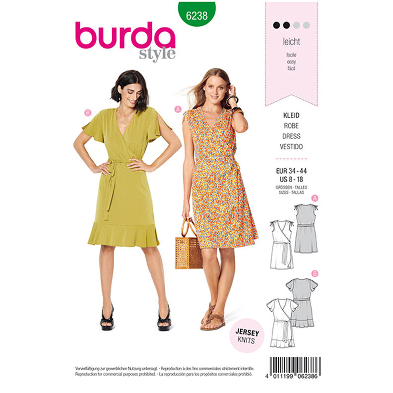 Robe portefeuille, Burda 6238 | 34 - 44, image number 1