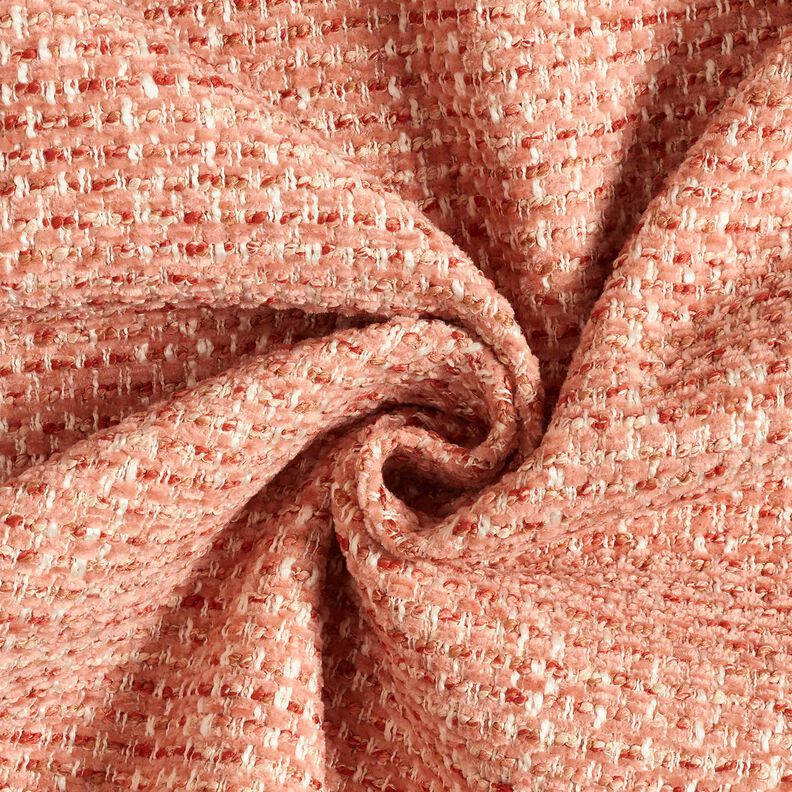 Tissu de revêtement tissu aspect bouclé coloré – vieux rose/crème,  image number 1