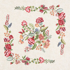 Objet décoratif Gobelin motif floral romantique – beige clair, 