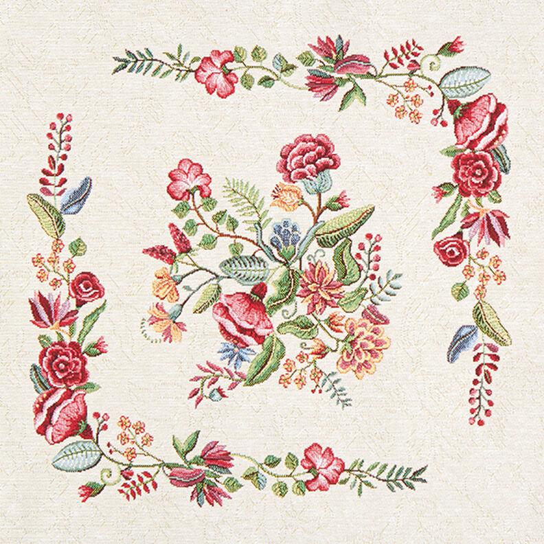 Objet décoratif Gobelin motif floral romantique – beige clair,  image number 1