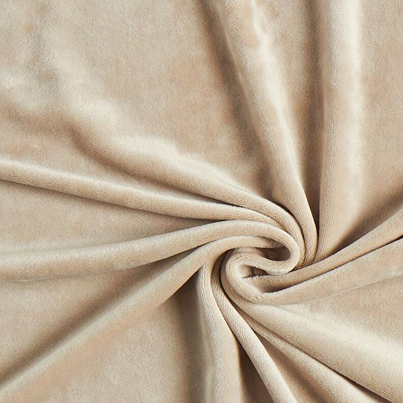 Velours stretch Tissu Nicki – beige clair,  image number 1