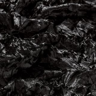 Velours stretch froissé – noir, 