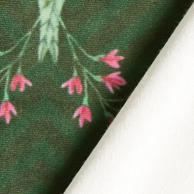 Tissu Palmiers velours Snake – vert foncé/gris, image number 4