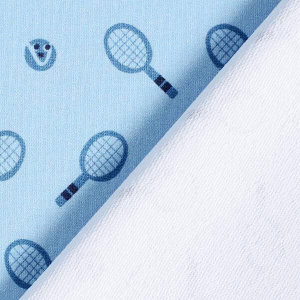 French Terry Sweat d’été tennis rétro  | PETIT CITRON – bleu clair,  image number 7