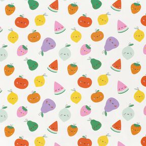 Jersey coton Fruit joyeux – écru/orange pêche, 